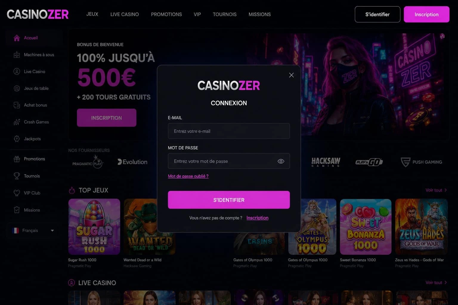Casinozer connexion — paramètres d'accès et identifiants requis