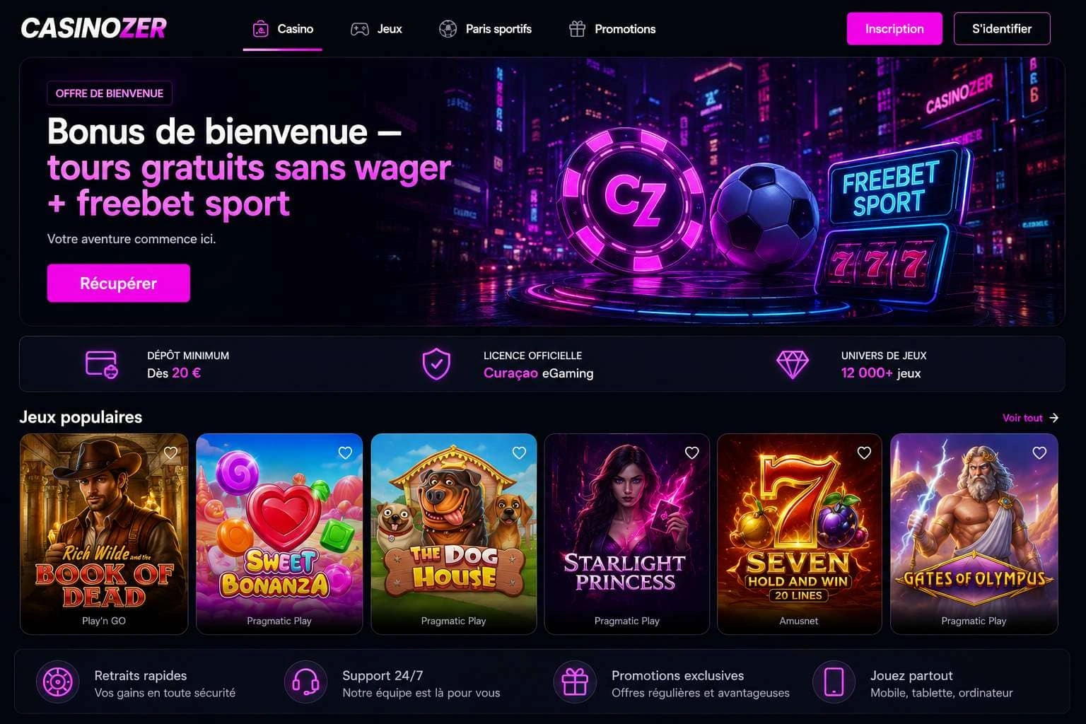 Casinozer avis : à propos de la plateforme