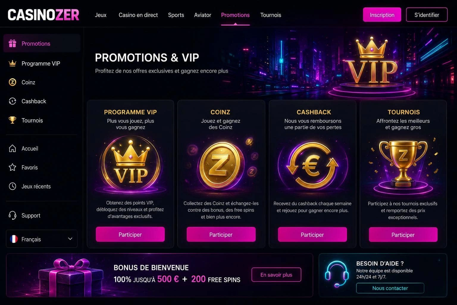 Casinozer bonus : tours gratuits et free spins